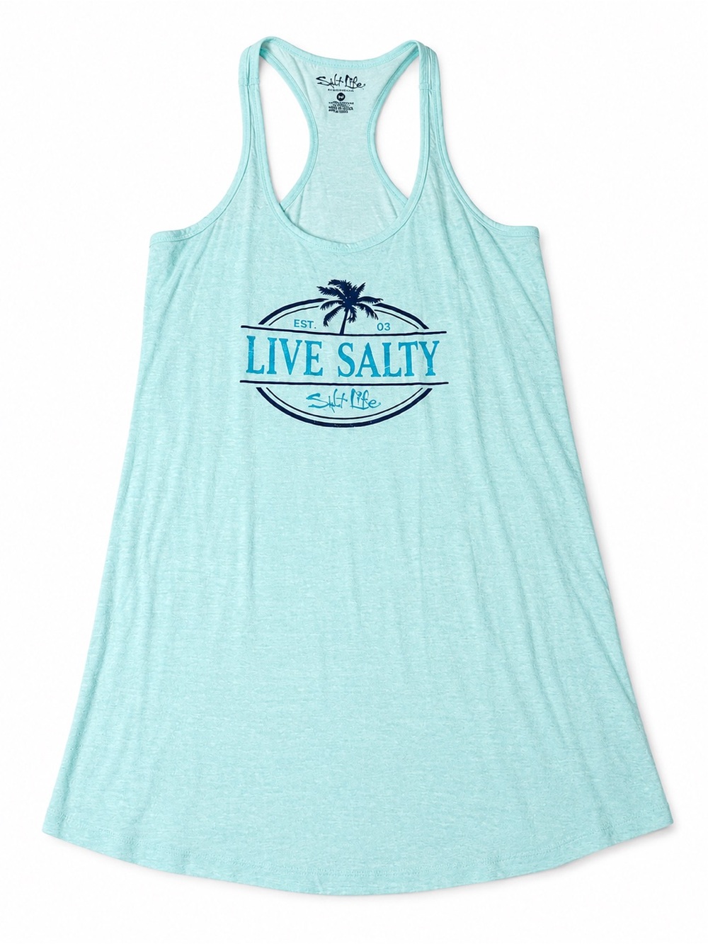 Salt Life Light Aqua "Live Salty" Racerback Coverup Tank